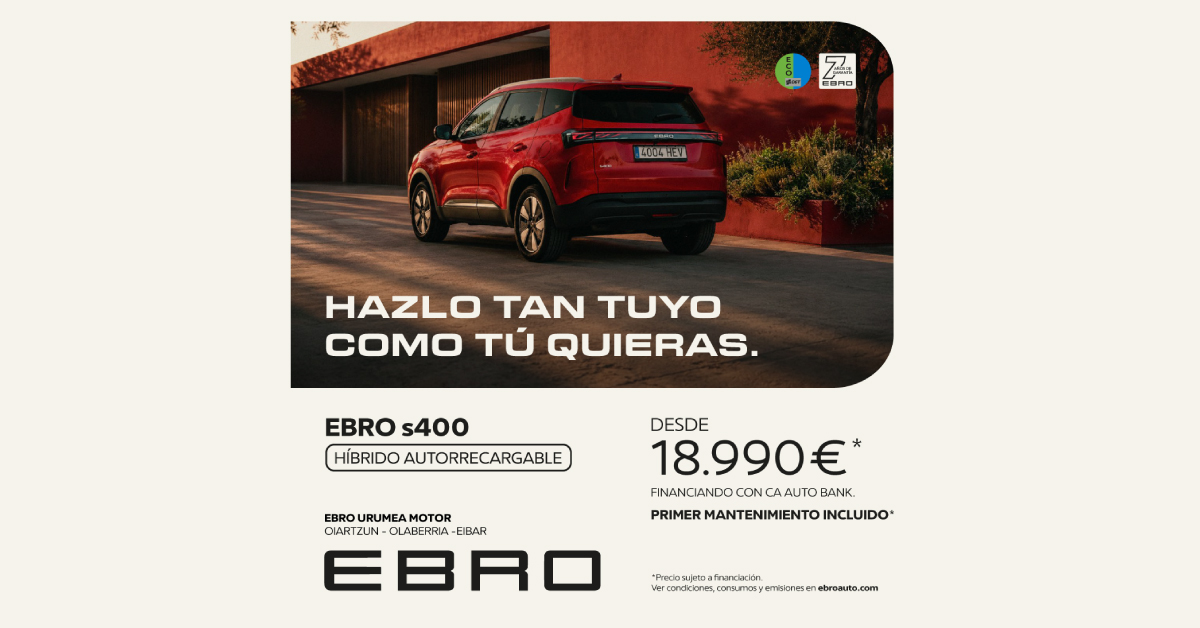 Nuevo EBRO s400 híbrido desde 18.990 €. ¡Hazlo tan tuyo como tú quieras!