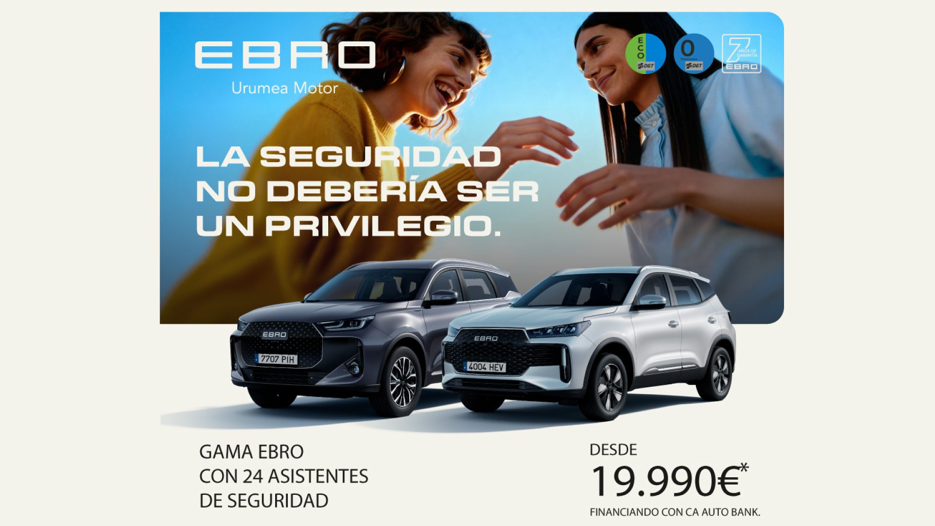 La gama EBRO S700 ya está disponible en Ebro Urumea Motor, con un precio desde 24.990€*, sujeto a financiación.

Este SUV destaca por su diseño moderno y su interior tecnológico.