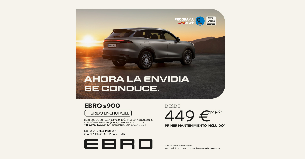 El Nuevo EBRO s900 PHEV llega a Urumea Motor desde 449€/mes y 1. mantenimiento incluido