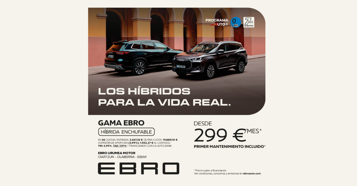Gama EBRO híbrida enchufable desde 299€/mes