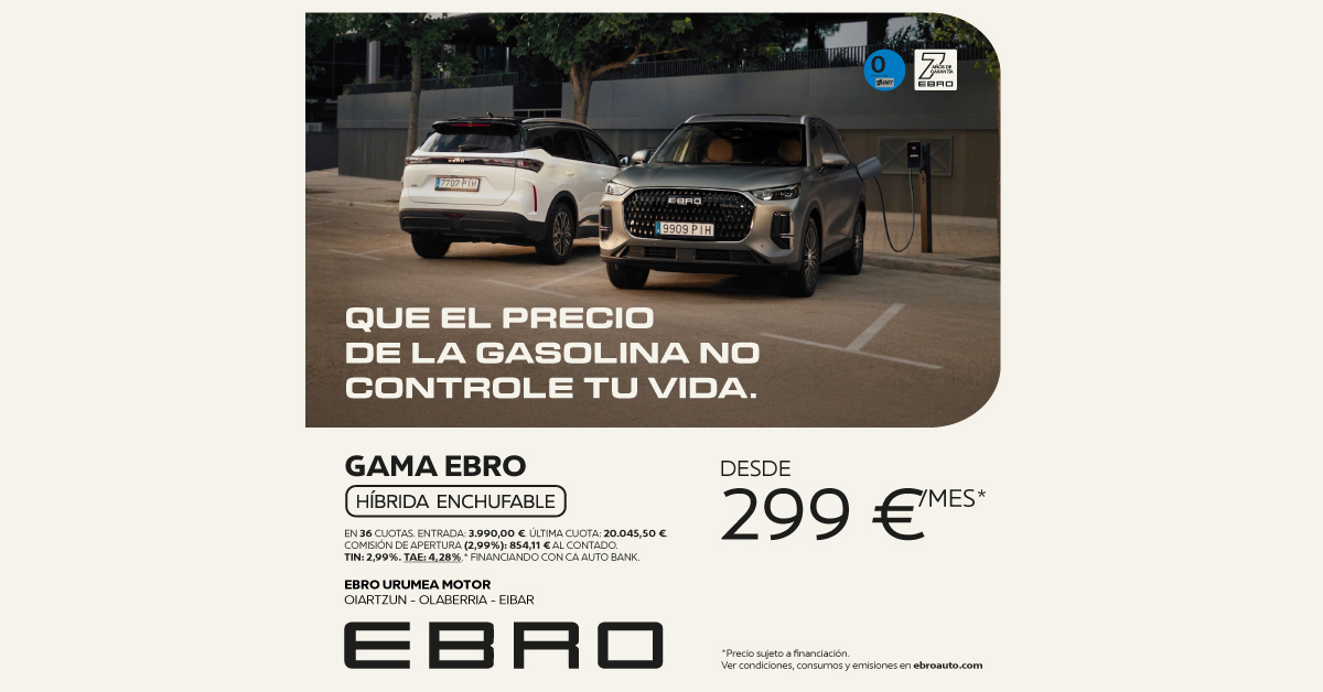 Gama EBRO híbrida enchufable desde 299€/mes